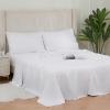 imageDOWNCOOL Queen Sheet Set  100 Cotton Sheets Queen Size Set 400 Thread Count Sateen Deep Pocket Queen Sheets Up to 16quot 4Pc Breathable Cooling Hotel Luxury Bedding Sheets ampamp Pillowcases GreyWhite