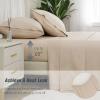 imageDOWNCOOL Queen Sheet Set  100 Cotton Sheets Queen Size Set 400 Thread Count Sateen Deep Pocket Queen Sheets Up to 16quot 4Pc Breathable Cooling Hotel Luxury Bedding Sheets ampamp Pillowcases GreyBeige