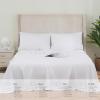 imageDOWNCOOL Queen Sheet Set  100 Cotton Sheets Queen Size Set 400 Thread Count Sateen Deep Pocket Queen Sheets Up to 16quot 4Pc Breathable Cooling Hotel Luxury Bedding Sheets ampamp Pillowcases GreyWhite