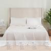 imageDOWNCOOL Queen Sheet Set  100 Cotton Sheets Queen Size Set 400 Thread Count Sateen Deep Pocket Queen Sheets Up to 16quot 4Pc Breathable Cooling Hotel Luxury Bedding Sheets ampamp Pillowcases GreyCream White