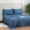 imageDOWNCOOL Queen Sheet Set  100 Cotton Sheets Queen Size Set 400 Thread Count Sateen Deep Pocket Queen Sheets Up to 16quot 4Pc Breathable Cooling Hotel Luxury Bedding Sheets ampamp Pillowcases GreyBlue