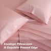 imageDOWNCOOL Queen Sheet Set  100 Cotton Sheets Queen Size Set 400 Thread Count Sateen Deep Pocket Queen Sheets Up to 16quot 4Pc Breathable Cooling Hotel Luxury Bedding Sheets ampamp Pillowcases GreyPink
