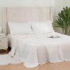 imageDOWNCOOL Queen Sheet Set  100 Cotton Sheets Queen Size Set 400 Thread Count Sateen Deep Pocket Queen Sheets Up to 16quot 4Pc Breathable Cooling Hotel Luxury Bedding Sheets ampamp Pillowcases GreyCream White