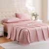 imageDOWNCOOL Queen Sheet Set  100 Cotton Sheets Queen Size Set 400 Thread Count Sateen Deep Pocket Queen Sheets Up to 16quot 4Pc Breathable Cooling Hotel Luxury Bedding Sheets ampamp Pillowcases GreyPink