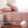 imageDOWNCOOL Queen Sheet Set  100 Cotton Sheets Queen Size Set 400 Thread Count Sateen Deep Pocket Queen Sheets Up to 16quot 4Pc Breathable Cooling Hotel Luxury Bedding Sheets ampamp Pillowcases GreyPink