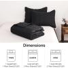 imageDOWNCOOL White Queen Quilt Bedding Set 3Pcs Ultrasonic Process Leaf Texture Pattern Queen Quilt Set Soft Lightweight Bedspread Coverlet All Season Queen Size Quilt90quotx96quotampamp 2 Pillow Shams01 Black