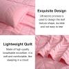 imageDOWNCOOL White Queen Quilt Bedding Set 3Pcs Ultrasonic Process Leaf Texture Pattern Queen Quilt Set Soft Lightweight Bedspread Coverlet All Season Queen Size Quilt90quotx96quotampamp 2 Pillow Shams01 Pink