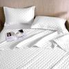 imageDOWNCOOL White Queen Quilt Bedding Set 3Pcs Ultrasonic Process Leaf Texture Pattern Queen Quilt Set Soft Lightweight Bedspread Coverlet All Season Queen Size Quilt90quotx96quotampamp 2 Pillow Shams02 White
