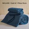 imageDOWNCOOL White Queen Quilt Bedding Set 3Pcs Ultrasonic Process Leaf Texture Pattern Queen Quilt Set Soft Lightweight Bedspread Coverlet All Season Queen Size Quilt90quotx96quotampamp 2 Pillow Shams02 Navy