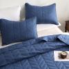 imageDOWNCOOL White Queen Quilt Bedding Set 3Pcs Ultrasonic Process Leaf Texture Pattern Queen Quilt Set Soft Lightweight Bedspread Coverlet All Season Queen Size Quilt90quotx96quotampamp 2 Pillow Shams01 Navy