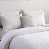 imageDOWNCOOL White Queen Quilt Bedding Set 3Pcs Ultrasonic Process Leaf Texture Pattern Queen Quilt Set Soft Lightweight Bedspread Coverlet All Season Queen Size Quilt90quotx96quotampamp 2 Pillow Shams01 White