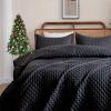 imageDOWNCOOL Black Twin Quilt Set 2Pcs Ultrasonic Process Leaf Texture Pattern Twin Quilt Bedding Set Soft Lightweight Bedspread Coverlet All Season Quilt Twin Size68quotx86quot ampamp 1 Pillow Sham02 Black