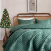 imageDOWNCOOL White Queen Quilt Bedding Set 3Pcs Ultrasonic Process Leaf Texture Pattern Queen Quilt Set Soft Lightweight Bedspread Coverlet All Season Queen Size Quilt90quotx96quotampamp 2 Pillow Shams02 Green