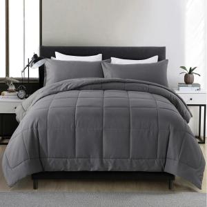imageDOWNCOOL All Seasons Sage Green Bedding Comforters ampamp Sets with 2 Pillow Cases 3 Pieces Down Alternative Comforter Set Bedding Comforter Sets Queen Lightweight and Noiseless Queen88x90 inchesGrey
