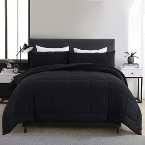 imageDOWNCOOL All Seasons Sage Green Bedding Comforters ampamp Sets with 2 Pillow Cases 3 Pieces Down Alternative Comforter Set Bedding Comforter Sets Queen Lightweight and Noiseless Queen88x90 inchesBlack