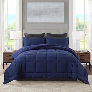 imageDOWNCOOL All Seasons Sage Green Bedding Comforters ampamp Sets with 2 Pillow Cases 3 Pieces Down Alternative Comforter Set Bedding Comforter Sets Queen Lightweight and Noiseless Queen88x90 inchesBlue