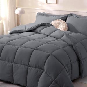 imageDOWNCOOL Comforters Queen Size Duvet InsertSage Green All Season Duvet Lightweight Quilt Down Alternative Hotel Comforter with Corner Tabs Sage Green Queen 88x92 InchesDark Grey