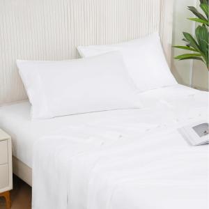 imageDOWNCOOL Queen Sheet Set  100 Cotton Sheets Queen Size Set 400 Thread Count Sateen Deep Pocket Queen Sheets Up to 16quot 4Pc Breathable Cooling Hotel Luxury Bedding Sheets ampamp Pillowcases GreyWhite