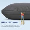 imageDOWNCOOL Full Body Pillow for Adults Ultra Soft Long Bed Pillow with Removable Cover Cooling Breathable Polyester Microfiber Large Body Pillow 20x54 inch with CoverQuiltedgrey