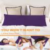 imageDOWNCOOL Full Body Pillow for Adults Ultra Soft Long Bed Pillow with Removable Cover Cooling Breathable Polyester Microfiber Large Body Pillow 20x54 inch with CoverPurple