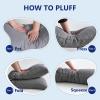 imageDOWNCOOL Full Body Pillow for Adults Ultra Soft Long Bed Pillow with Removable Cover Cooling Breathable Polyester Microfiber Large Body Pillow 20x54 inch with CoverQuiltedgrey