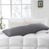 imageDOWNCOOL Full Body Pillow for Adults Ultra Soft Long Bed Pillow with Removable Cover Cooling Breathable Polyester Microfiber Large Body Pillow 20x54 inch with CoverQuiltedgrey