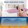imageDOWNCOOL Full Body Pillow for Adults Ultra Soft Long Bed Pillow with Removable Cover Cooling Breathable Polyester Microfiber Large Body Pillow 20x54 inch with CoverPink