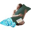 imageDOWNCOOL Full Body Pillow for Adults Ultra Soft Long Bed Pillow with Removable Cover Cooling Breathable Polyester Microfiber Large Body Pillow 20x54 inch with CoverGreen