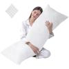 imageDOWNCOOL Full Body Pillow for Adults Ultra Soft Long Bed Pillow with Removable Cover Cooling Breathable Polyester Microfiber Large Body Pillow 20x54 inch with CoverOffwhite
