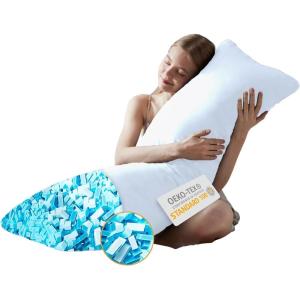 imageDOWNCOOL Full Body Pillow for Adults Ultra Soft Long Bed Pillow with Removable Cover Cooling Breathable Polyester Microfiber Large Body Pillow 20x54 inch with CoverWhite
