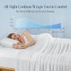 imageDOWNCOOL Cooling Sheets Queen Cooling Bed Sheets for Hot Sleepers and Night Sweats QMaxampgt04 15quot Deep Pocket with Elastic 4Piece Soft ampamp Breathable Summer Queen Sheet Set BlueWhite