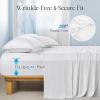 imageDOWNCOOL Cooling Sheets Queen Cooling Bed Sheets for Hot Sleepers and Night Sweats QMaxampgt04 15quot Deep Pocket with Elastic 4Piece Soft ampamp Breathable Summer Queen Sheet Set BlueWhite