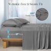 imageDOWNCOOL Cooling Sheets Queen Cooling Bed Sheets for Hot Sleepers and Night Sweats QMaxampgt04 15quot Deep Pocket with Elastic 4Piece Soft ampamp Breathable Summer Queen Sheet Set BlueGrey