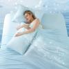 image:imageDOWNCOOL 4Piece Cooling Sheet Set Full Size Cooling Bed Sheets for Hot Sleepers and Night Sweats QMaxgt04 Soft amp Breathable Summer Bedding Sheets Deep Pocket Up to 15 GreyBlue