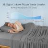 image:imageDOWNCOOL 4Piece Cooling Sheet Set Full Size Cooling Bed Sheets for Hot Sleepers and Night Sweats QMaxgt04 Soft amp Breathable Summer Bedding Sheets Deep Pocket Up to 15 GreyGrey