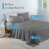 image:imageDOWNCOOL 4Piece Cooling Sheet Set Full Size Cooling Bed Sheets for Hot Sleepers and Night Sweats QMaxgt04 Soft amp Breathable Summer Bedding Sheets Deep Pocket Up to 15 GreyGrey