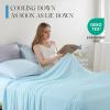 image:imageDOWNCOOL 4Piece Cooling Sheet Set Full Size Cooling Bed Sheets for Hot Sleepers and Night Sweats QMaxgt04 Soft amp Breathable Summer Bedding Sheets Deep Pocket Up to 15 GreyBlue