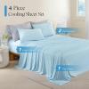image:imageDOWNCOOL 4Piece Cooling Sheet Set Full Size Cooling Bed Sheets for Hot Sleepers and Night Sweats QMaxgt04 Soft amp Breathable Summer Bedding Sheets Deep Pocket Up to 15 GreyBlue