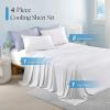 image:imageDOWNCOOL 4Piece Cooling Sheet Set Full Size Cooling Bed Sheets for Hot Sleepers and Night Sweats QMaxgt04 Soft amp Breathable Summer Bedding Sheets Deep Pocket Up to 15 GreyWhite