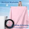 image:imageDOWNCOOL Cooling Comforter Set Queen SizeLightweight Blanket for Hot Sleepers10cm Cooling Pillowcases3 Pieces Bedding Sets UltraCool Fabric with MoistureWicking amp QuickDryGrey9090Pink