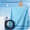 image:imageDOWNCOOL Cooling Comforter Set Queen SizeLightweight Blanket for Hot Sleepers10cm Cooling Pillowcases3 Pieces Bedding Sets UltraCool Fabric with MoistureWicking amp QuickDryGrey9090Blue