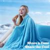 image:imageDOWNCOOL Cooling Comforter Set Queen SizeLightweight Blanket for Hot Sleepers10cm Cooling Pillowcases3 Pieces Bedding Sets UltraCool Fabric with MoistureWicking amp QuickDryGrey9090Blue