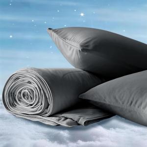 image:imageDOWNCOOL Cooling Comforter Set Queen SizeLightweight Blanket for Hot Sleepers10cm Cooling Pillowcases3 Pieces Bedding Sets UltraCool Fabric with MoistureWicking amp QuickDryGrey9090Grey