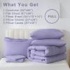 image:imageDOWNCOOL Full Size Comforter Sets 7Pcs Full Size Bedding Sets Dark Purple All Season Down Alternative Bedding Comforter Sets with Comforter Flat Sheet Fitted Sheet 2 Pillow Shams amp 2 PillowcasesPurple