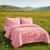 image:imageDOWNCOOL Full Size Comforter Sets 7Pcs Full Size Bedding Sets Dark Purple All Season Down Alternative Bedding Comforter Sets with Comforter Flat Sheet Fitted Sheet 2 Pillow Shams amp 2 PillowcasesPink