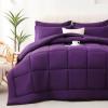 image:imageDOWNCOOL Full Size Comforter Sets 7Pcs Full Size Bedding Sets Dark Purple All Season Down Alternative Bedding Comforter Sets with Comforter Flat Sheet Fitted Sheet 2 Pillow Shams amp 2 PillowcasesDark Purple