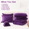 image:imageDOWNCOOL Full Size Comforter Sets 7Pcs Full Size Bedding Sets Dark Purple All Season Down Alternative Bedding Comforter Sets with Comforter Flat Sheet Fitted Sheet 2 Pillow Shams amp 2 PillowcasesDark Purple