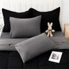 image:imageDOWNCOOL Full Size Comforter Sets 7Pcs Full Size Bedding Sets Dark Purple All Season Down Alternative Bedding Comforter Sets with Comforter Flat Sheet Fitted Sheet 2 Pillow Shams amp 2 PillowcasesBlackGrey