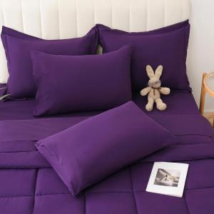 image:imageDOWNCOOL Full Size Comforter Sets 7Pcs Full Size Bedding Sets Dark Purple All Season Down Alternative Bedding Comforter Sets with Comforter Flat Sheet Fitted Sheet 2 Pillow Shams amp 2 PillowcasesDark Purple