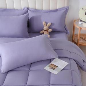 image:imageDOWNCOOL Full Size Comforter Sets 7Pcs Full Size Bedding Sets Dark Purple All Season Down Alternative Bedding Comforter Sets with Comforter Flat Sheet Fitted Sheet 2 Pillow Shams amp 2 PillowcasesPurple